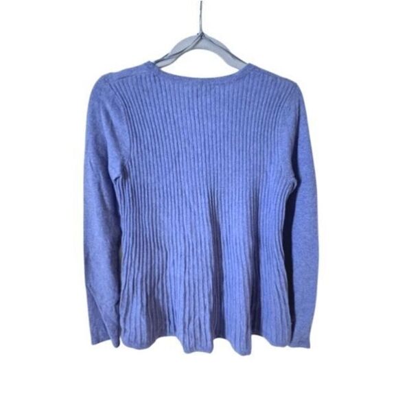 Adrienne Vittadini Cashmere Sweater in Blue Seing Shape 2-Ply Wool Medium - Picture 2 of 7